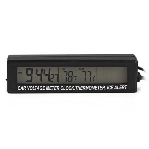 EC88 Car Auto Air Vent LED Digital Clock Dual Monitor Thermometer Voltmeter