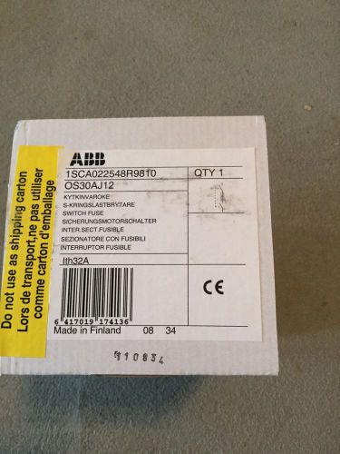 ABB OS30AJ12 FUSE SWITCH 30 AMP 600 VAC GENERAL PURPOSE NEW OLD STOCK
