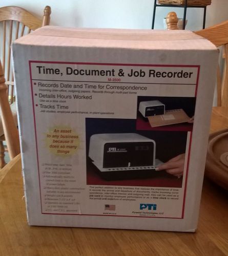 PYRAMID TIME DOCUMENT &amp; JOB RECORDER M-3500 PAYROLL TIME CLOCK DATE &amp; TIME STAMP