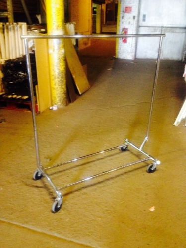 Salesman racks rolling clothing store rack lot 15 used fixtures chrome folding for sale