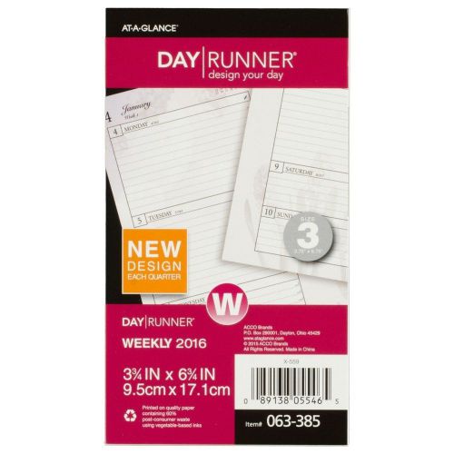 Day Runner Nature Weekly Planner Refill 2016 3.75 x 6.75 Inches Page Size (06...