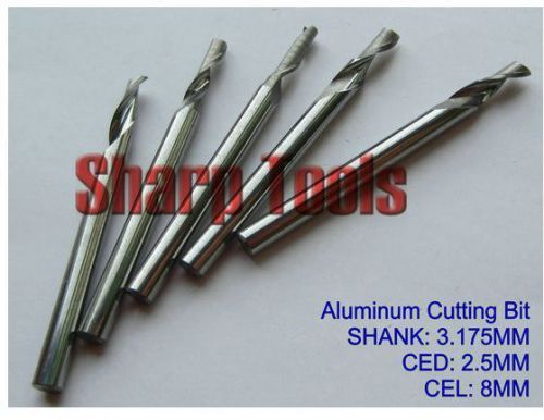 5pcs 3.175*2.5*8mm 1 Flute Aluminum Cutter End Mill CNC router bits Cu PVC