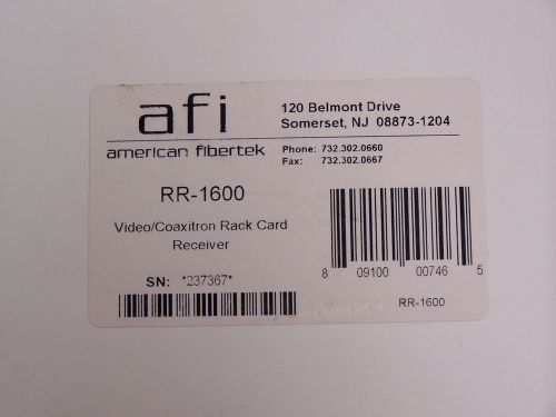 NEW IN BOX American Fibertek Video/Coaxitron Rack Card Receiver