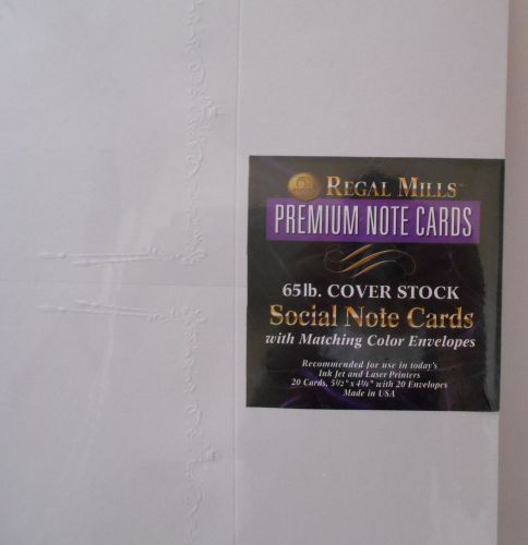 Premium NOTE CARDS Regal Mills CROWN WITH TASSEL GRAY 65LB STOCK 20 CARDS NIP
