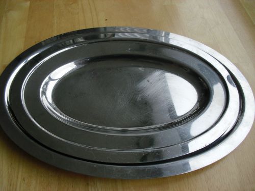 2 oval tray polished stainless steel japan food service industry commercial for sale