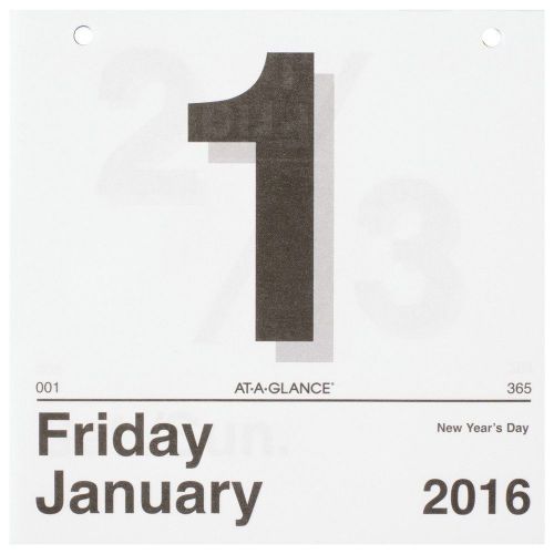AT-A-GLANCE &#034;Today Is&#034; Daily Wall Calendar Refill 2016 January - December 6 x...