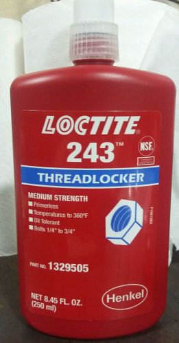 Loctite 243 medium strength threadlocker 250ml - exp 2017 - free priority mail for sale