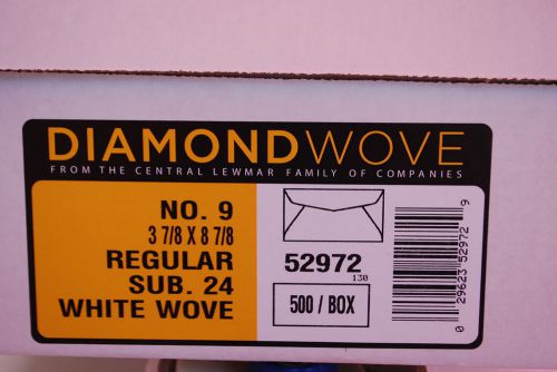 Box of 500 / DIAMOND WOVE #9  24# Regular Envelopes (3-7/8 x 8-7/8) White #S6350