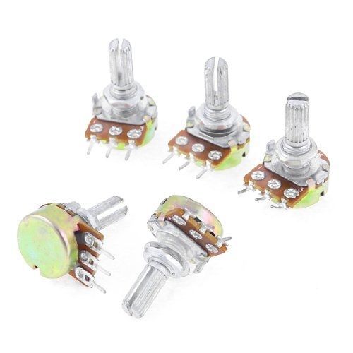 Uxcell 5 pcs b100k 100k ohm single linear taper ratory potentiometers for sale