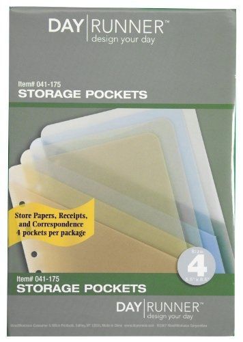 Day Runner Storage Pockets, Assorted Colors, 5.5 x 8.5 Inches (041-175)