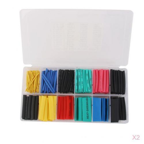 2x 280pcs wire wrap assortment set heat shrinkable shrink tube sleeves 5 colors for sale