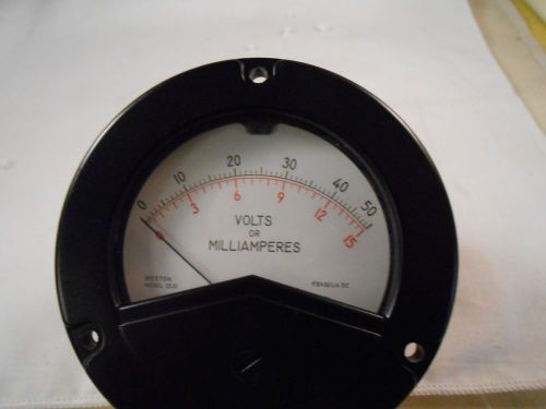 2531 WESTON/248768 VOLTS OR MILLAMPERES  FS=50UADC    NEW OLD STOCK 3 1/2&#034;