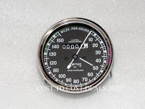 VINTAGE SMITHS BLACK SPEEDOMETER BSA ENFIELD NORTON 0-150 MPH With SPEEDO CABLE