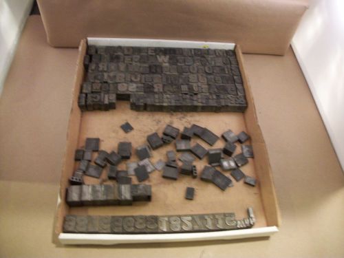 LOT OF 1&#034;VINTAGE METAL LETTER PRESS PRINT TYPE -  145+ LETTERS/NUMBERS/ETC