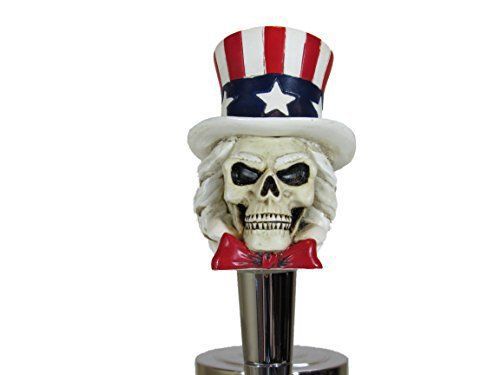 Tap Handle Uncle Sam USA Patriot Skull Head Beer Sports Bar Brew Keg Party Ale
