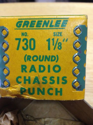 Vintage Greenlee 1 1/8&#034; No. 730 Round Radio Chassis Punch, instructions &amp; box