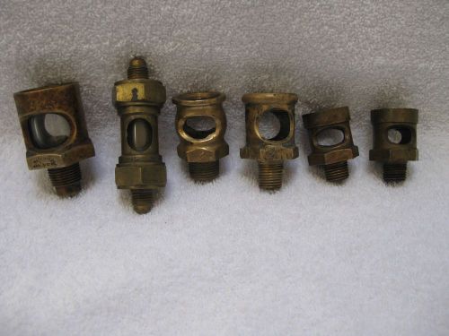 Hit miss gas/steam engines brass sight glass w/ check ball portion for oilers for sale