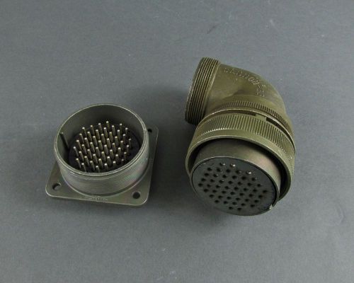 Cannon/Bendix Mating Connectors 48 Position Pin &amp; Socket w/ #16 AWG Solder Conta