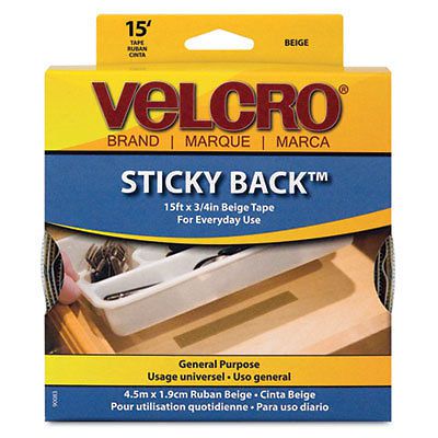 VELCRO(R) brand STICKY BACK(R) Tape 3/4 Inch X 5-White 075967900878