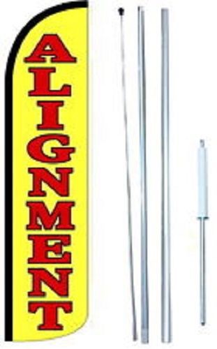 Alignment yellow  windless  swooper flag with complete hybrid pole set for sale