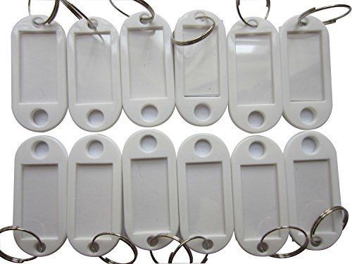 Lebeila plastic key tags id labels with rings solid one color in bulk 100 pcs for sale