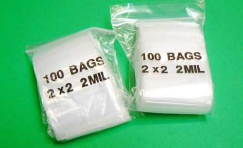 200 ziplock bags 2x2 poly bag 2mil clear zip lock reclosable baggies 2” x 2” for sale