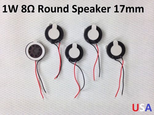 5x 17mm Round Speaker 1W 8 Ohm Wired Adhesive Notebook Tablet Repair USA