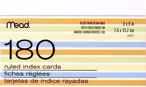 Mead White Ruled Index Cards with Tray, 3 X 5 Inches (63037)