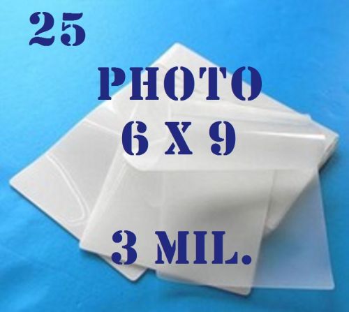 3 Mil 6 x 9  Laminating Laminator Pouches Sheets Photo 25 PK