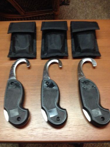 Lot of 3 USED  EMT EMS PARAMEDIC RESCUE  SEAT BELT CUTTER &amp; POUCH