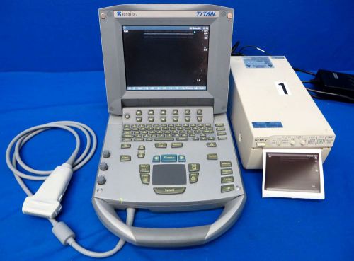 Sonosite Titan Ultrasound, L38 Linear Vascular Probe, Docking Station, Printer