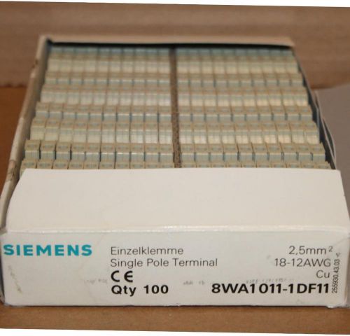 Siemens 8wa1 011-1df11 single pole terminal new box of 100 pieces for sale