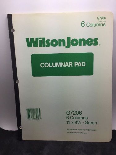 Vintage Columnar Pad 6 Columns Wilson Jones Unused Green G7206