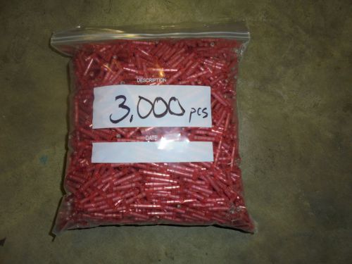 3000 Top Quality Made in USA Clear Mil-Spec 22-18 Red Butt Splice Connectors