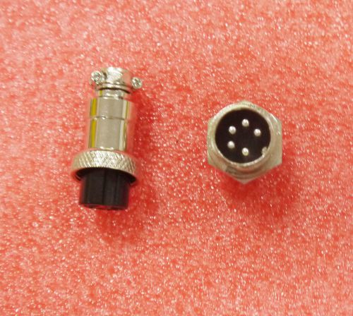 5Pcs Aviation Plug 5-Pin 16mm GX16-5 Male and Female Panel Metal Connector new A