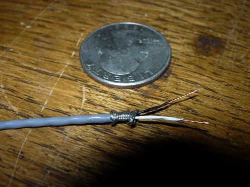 Ultra miniature shielded 2 conductor 30ga cable, 25ft lengths for sale