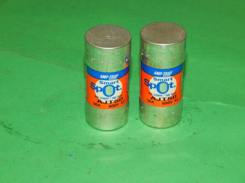 Lot of 2 amp trap 2000 smart spot ajt50 fuse 50 amp 600 volt for sale