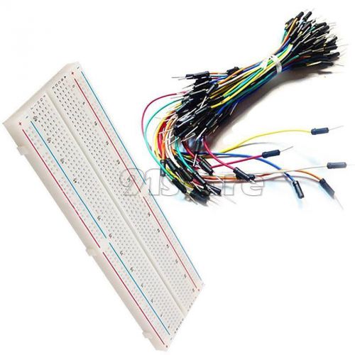 Mb102 breadboard board 830 points solderless pcb + 65pcs jumper cable wires sr1g for sale