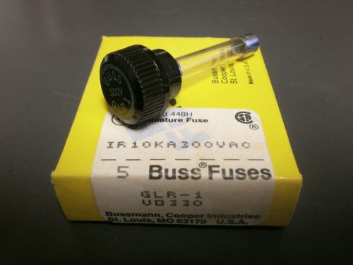 5PK Bussmann GLR1 300V 1.0A FAST ACTING Fuse for HLR Holders, Fixed Cap, GLR-1