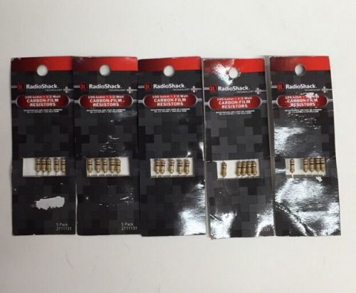 Lot Of 5 RadioShack 100 ohm 1/2W 5% Carbon Film Resistor (5-Pack) # 2711131