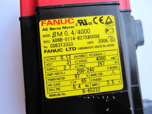 1pcs USED FANUC Motor a06b-0114-b275 TESTED