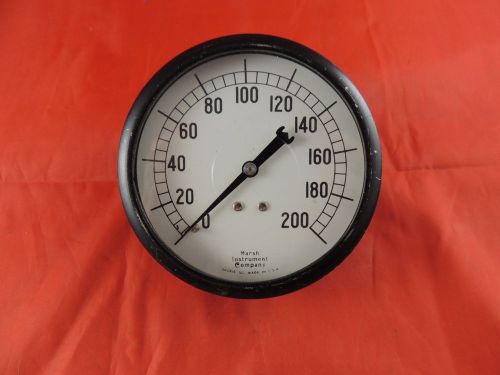 Vintage Marsh Instrument Company Pressure Gauge 0-200