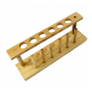 Wooden test tube rack 6 holes&amp;6 pins holder support burette stand lab equipment for sale