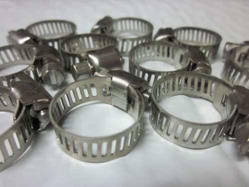 10pc 3/4&#034; clamp stainless steel hose clamps 1/2&#034; - 3/4&#034; goliath industrial tool for sale