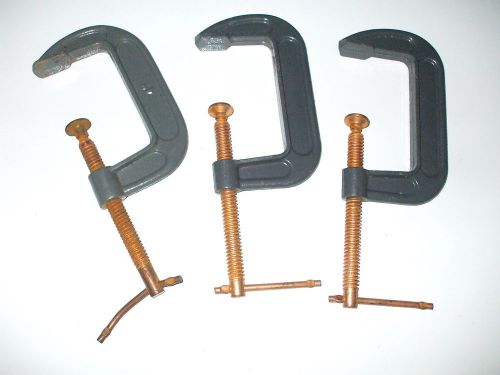 4 Inch C clamps lot of 3 woodworking metalworking