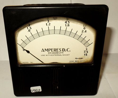Weston DC Square Panel Meter Ammeter Amp Meter Amperes 0-3 / 0-7.5 /0-15 Amperes