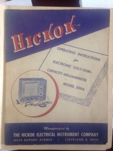 Original Manual and Instructions For Hickok Model 209A VOM
