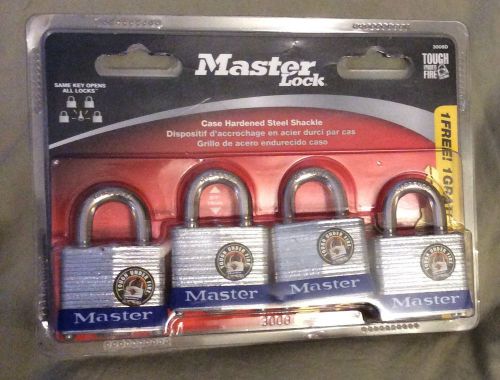 MASTER LOCK  3008D  4 Same Keyed Locks BRAND NEW