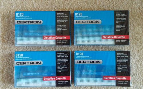 NEW Certron D120 Dictation Cassettes Factory Sealed Lot of 4 - FAST SHIP!!