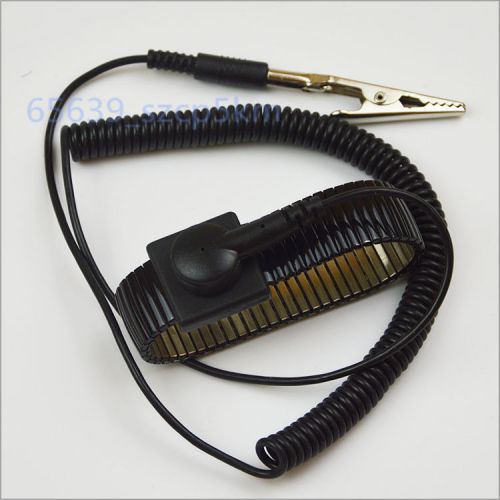 New anti static antistatic esd adjustable metal wrist strap band black for sale